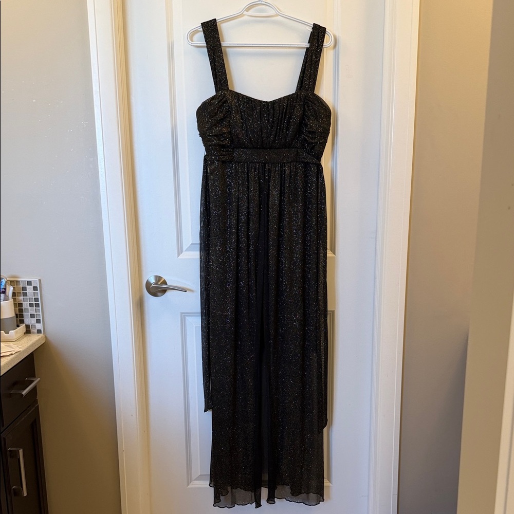 Connected Apparel Glittering Black Maxi Dress